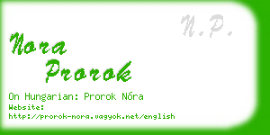 nora prorok business card